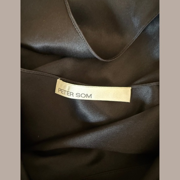 PETER SOM 100% Silk Black Strap Caplet Blouse 4 - Picture 3 of 5